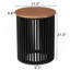 Table d'appoint en bois massif ACACIA, couleur naturelle et noire
