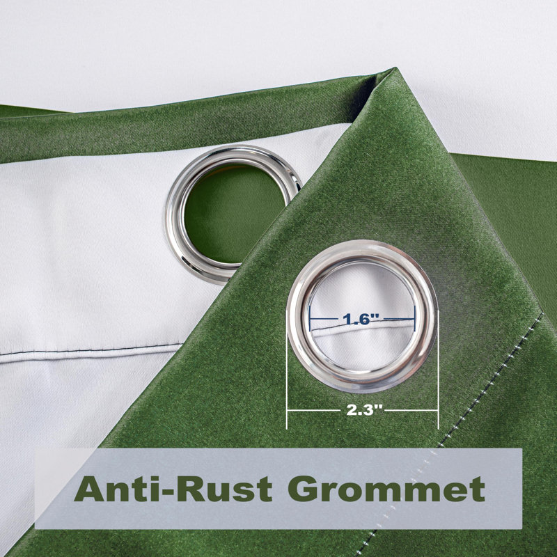 Eastcote Striped Room Darkening Grommet Curtains, 52" W x 84" L, Green