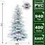 6.5-Ft. Flocked Mountain Pine Christmas Tree with Multi-Color LED String Lighting