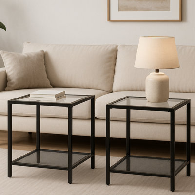 30cm W Metal Bedside Table