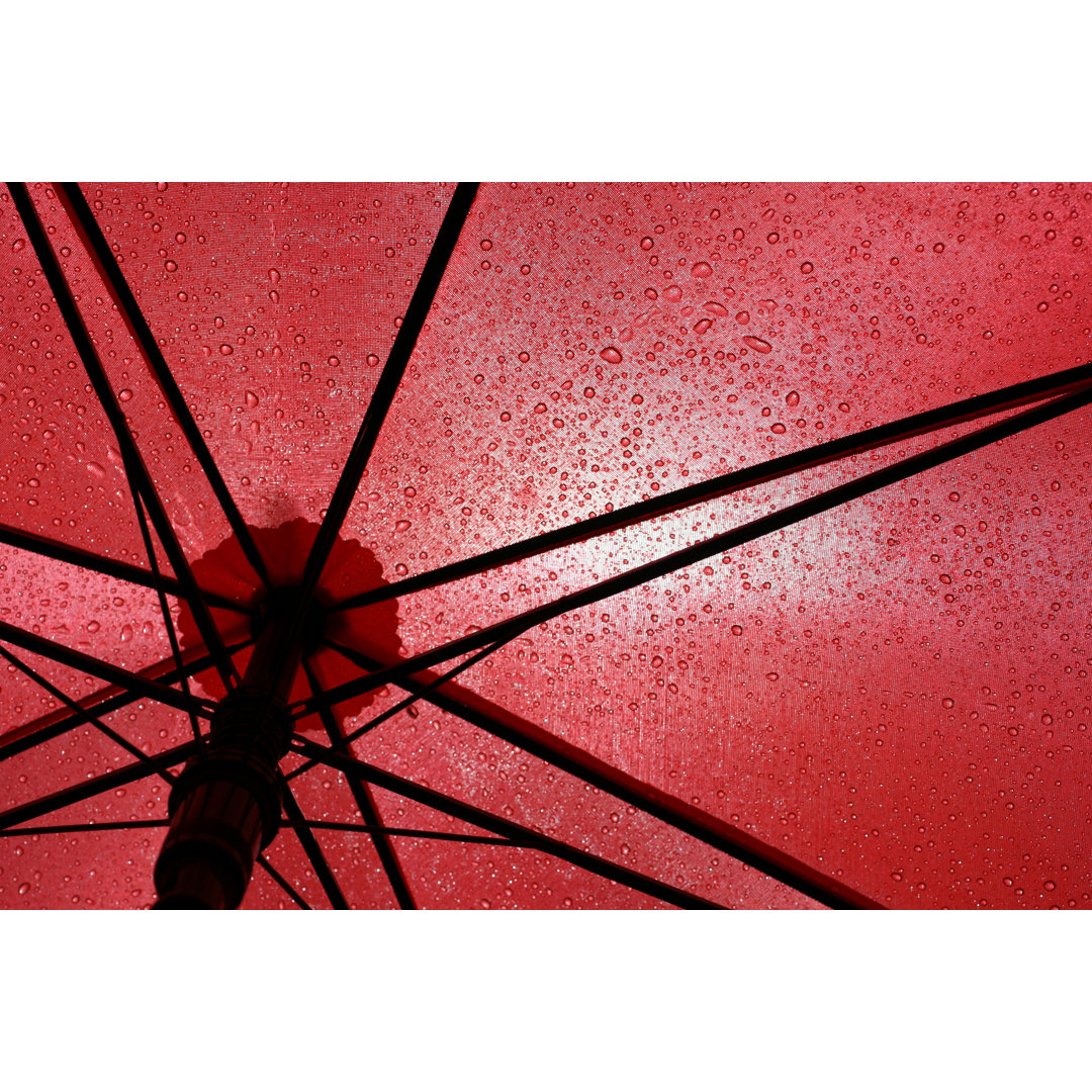 Under A Red Umbrella von Zennie - Kunstdrucke auf Leinwand ohne Rahmen