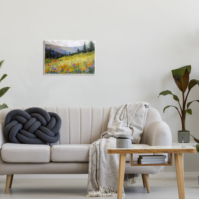 «Bb-212-Wood Flower Meadow», peinture sur panneau de fibres à densité moyenne par Ziwei Li, H 13 po x l 19 po x P 0,5 po