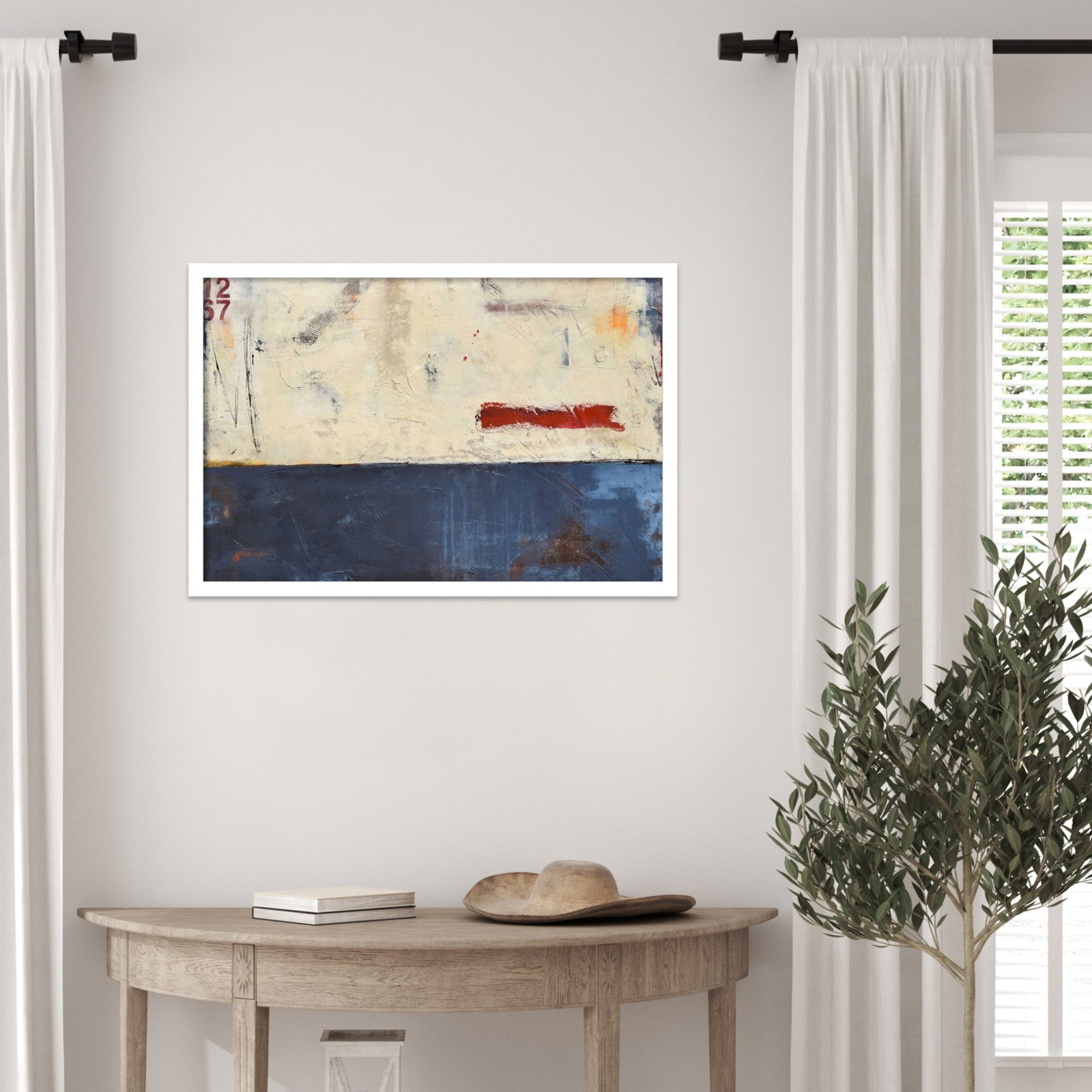 Label 1267 by Mauro Wood Framed Wall Art Print, 17" H x 25" W, White
