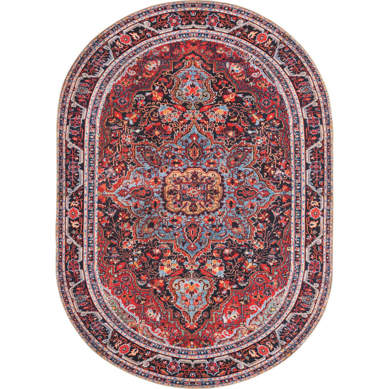 Gamero Chenille Geometric Indoor Rug, Oval 7'6" x 10'6"
