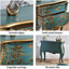 Console rectangulaire en bois manufacturé bleu massif-343018969
