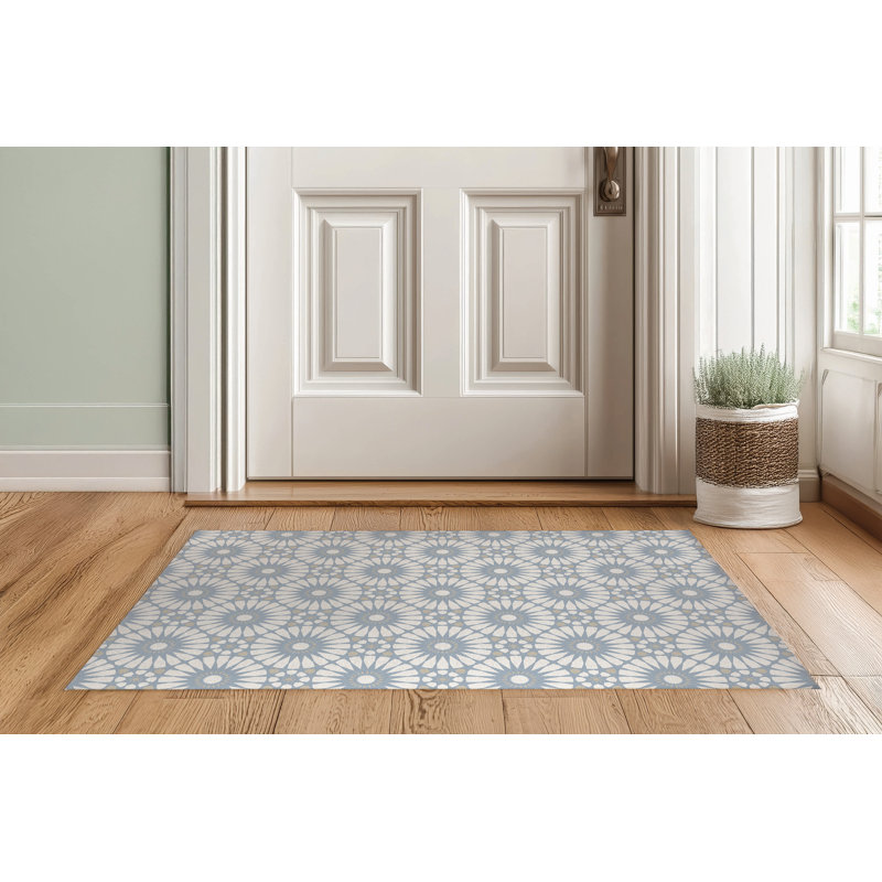 Paillasson Sylvia, L 24 po x L 36 po, Bleu denim