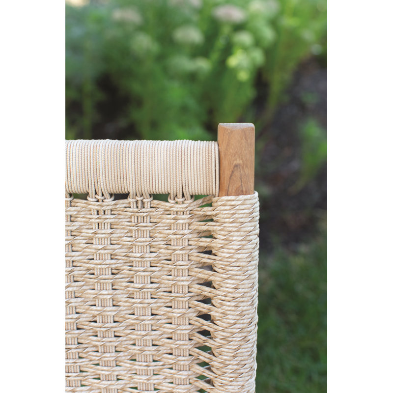 Hudson Teak Patio Dining Armchair, Natural Cord