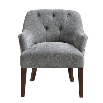 Chair For Living Space, Charcoal Upholstery And Plywood Frame Room Chair, Support