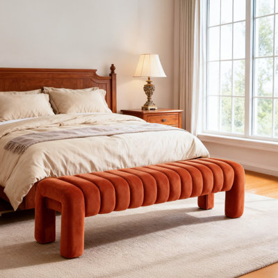 Oyan Modern Channel Tufted Backless Upholstered Bench