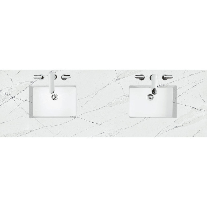 Bristol 72'' W Double Vanity, Bright White, 8" Widespread, Ethereal Noctis