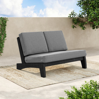 Audia 43.8" Wide Acacia Outdoor Loveseat with Solid Wood Frame and Soft Cushioned Seat by Lark Manor