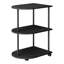 Black Semi-Circular Side Table with Wheels
