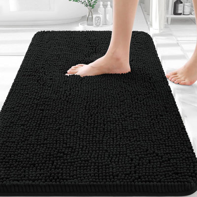 Bathroom Rugs 30x20 Inch, Extra Soft Absorbent, Black