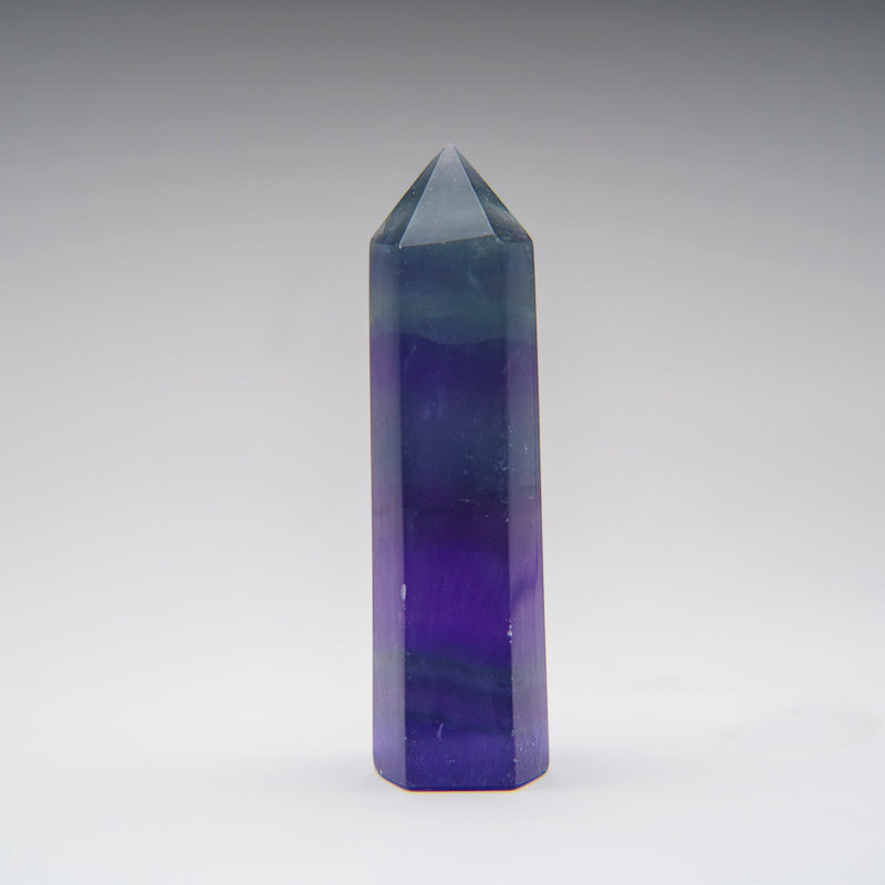 Fluorite véritable polie mauve / gris foncé de Chine (91 grammes)