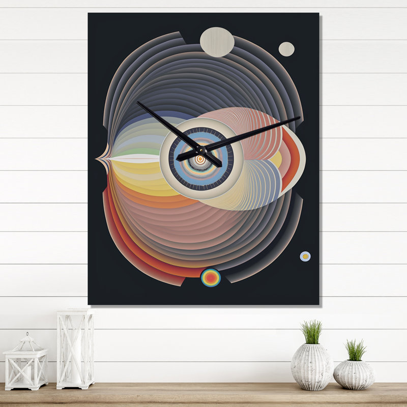 Horloge murale occultante effervescence de l'esprit III moderne, H 28 po x l 12 po x P 1 po