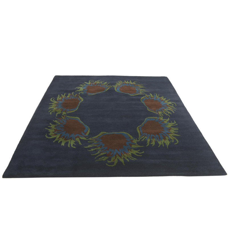 Tapis carré bleu marine Orlando