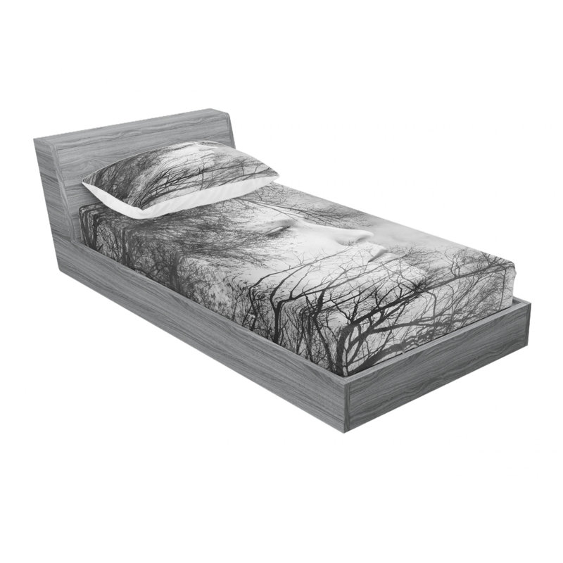 Ensemble de draps Tree Branches, Ensemble de draps pour lit simple avec drap-housse