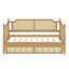 Lit de jour traditionnel en rotin avec lit gigogne, parfait pour les chambres compactes-2121215433-2121215438