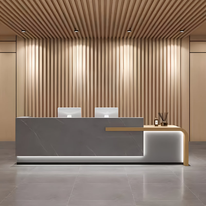 Grand bureau de réception Astar Modern, Gris