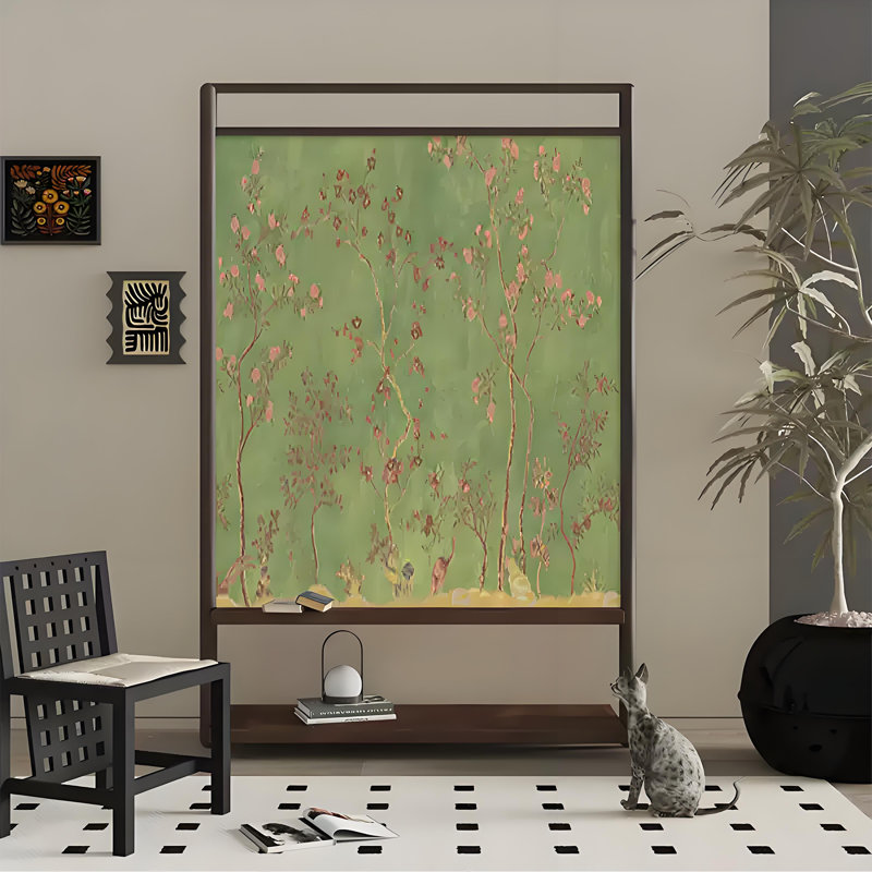Paravent floral sérénité, H 70,87 po x l 55,12 po x P 1,57 po