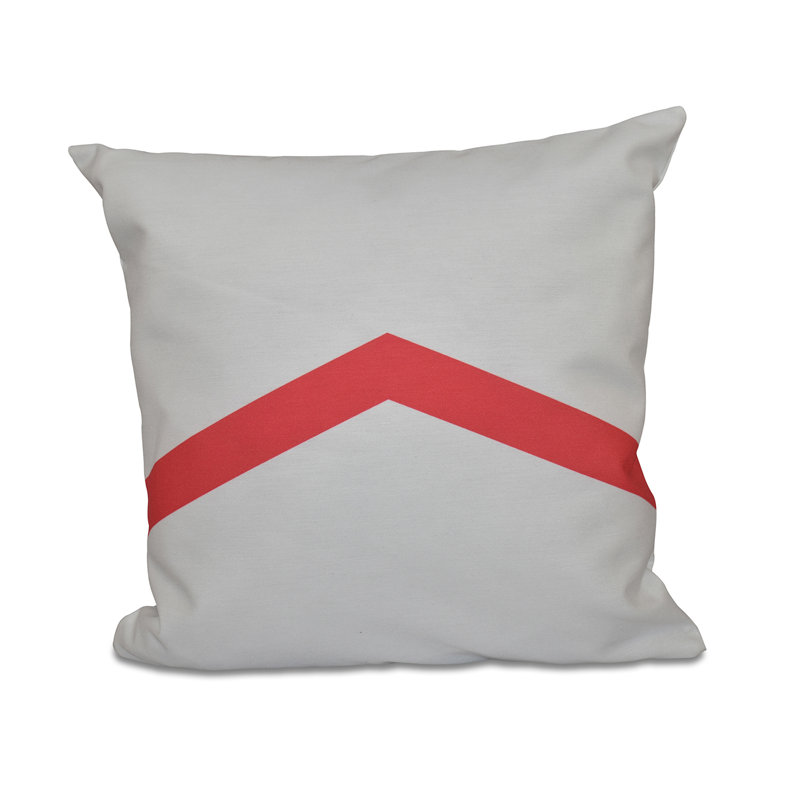 Geometric Reversible Throw Pillow, 16" x 16", Coral