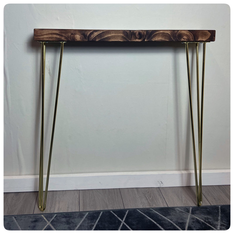 Almanor Solid Wood Top Console Table, 75cm H x 110cm W x 15cm D