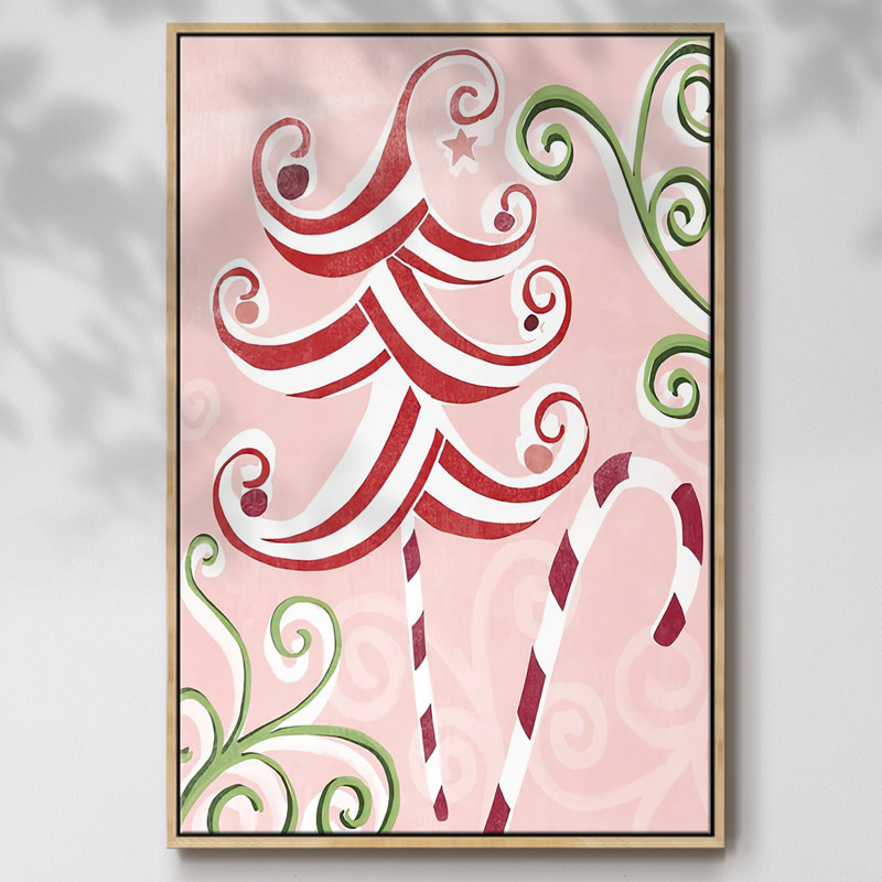 «Candy Cane Holiday I», reproduction sur toile, H 25 po x l 17 po x P 1,5 po, Naturel