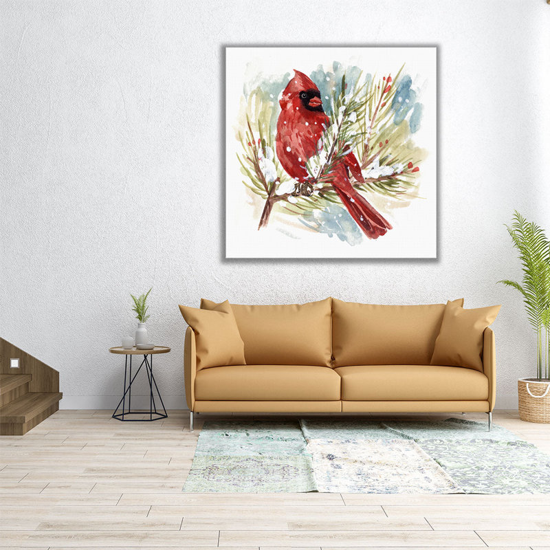 The Cardinal I - reproduction d'art sur toile, H 20 po x l 20 po