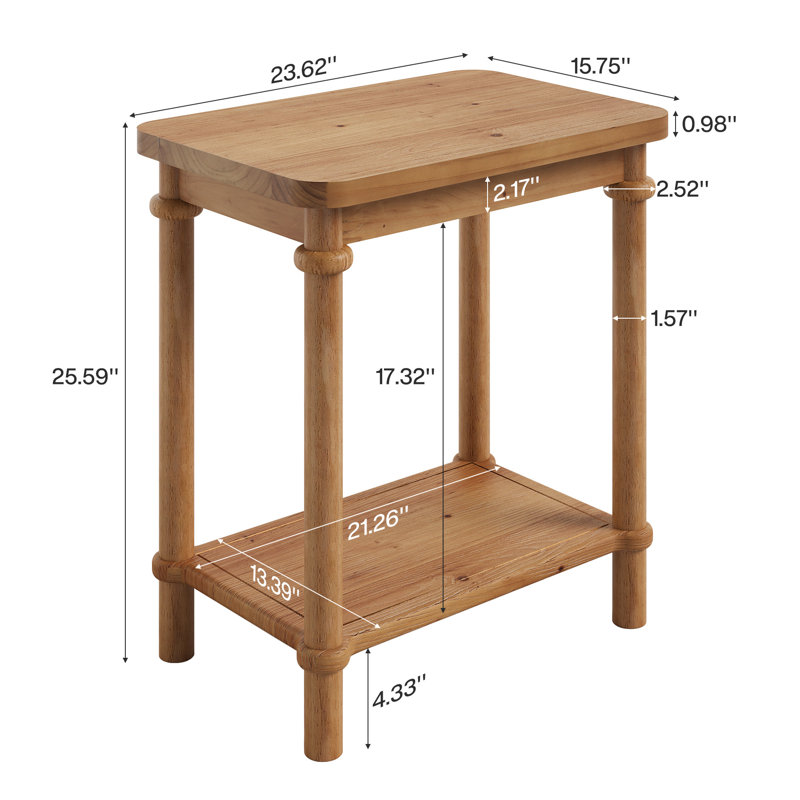 Solid Wood Side Table Set