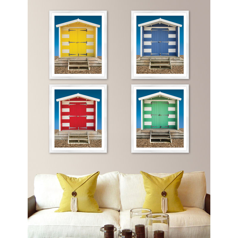 Beach Hut Green - Print on Wood