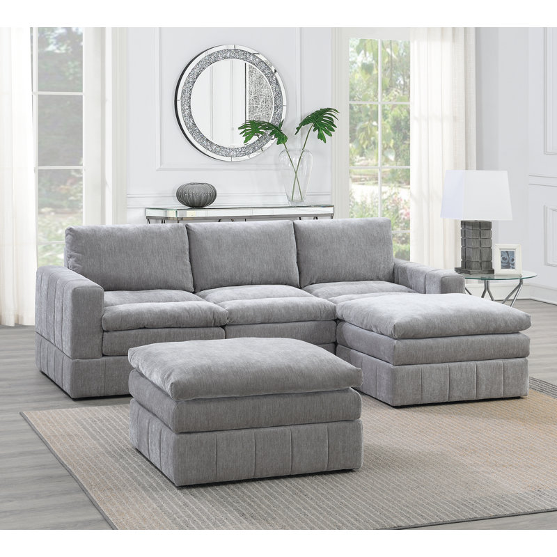 Fauteuil en tissu, Tissu gris