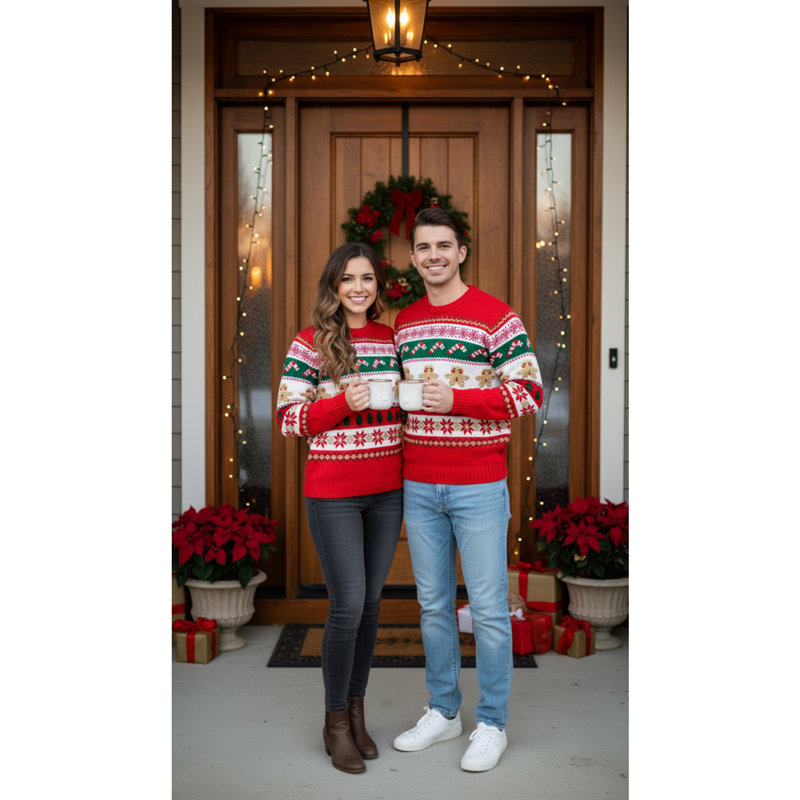 Festive Fun Christmas Nordic Gingerbread Jumper, 3XL