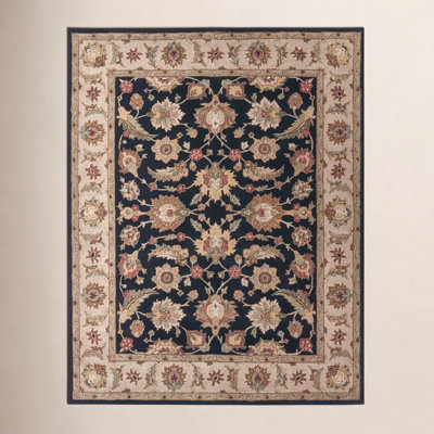 Lyndsay Ebony Sand Hand-Tufted Wool Oriental Rug