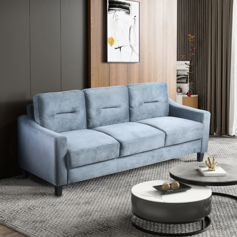Annandale Somptous 3 canapé modulaire en velours - bleu gris, coussins, détachable, pour le salon et la chambre à coucher, 3