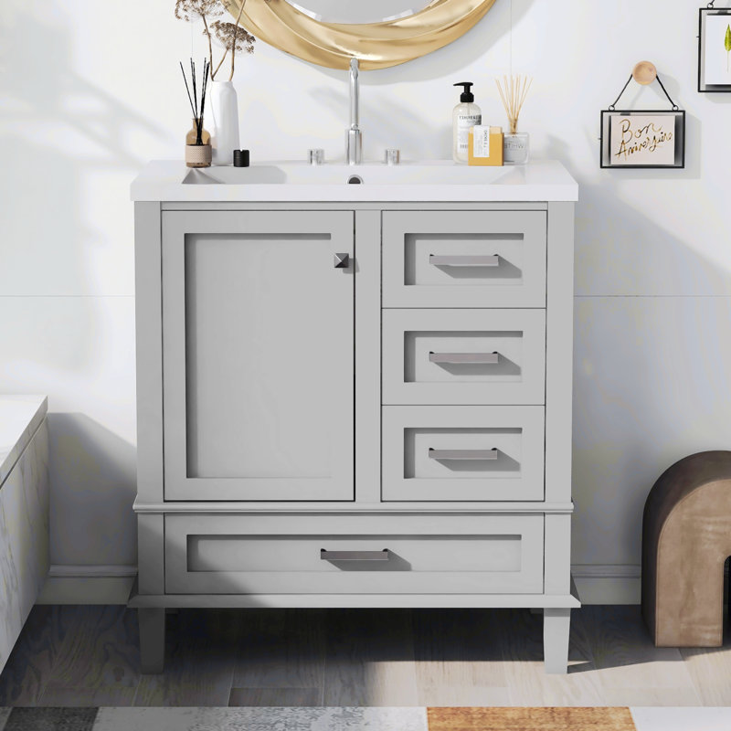Rangement de salle de bain Sumehra, Gris