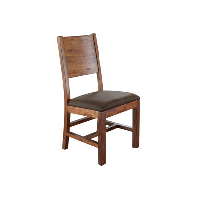 Chaise Dobby avec assise en similicuir et bois massif