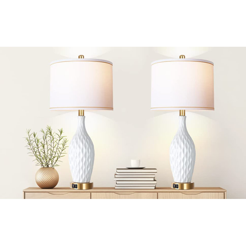 Lampe de table en céramique Neira USB