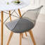 Ensemble de 4 chaises de salle à manger en acrylique, chaises de cuisine transparentes avec assise rembourrée, pieds en bois massif, pour salon ou bureau, gris pâle-919520904-919520907