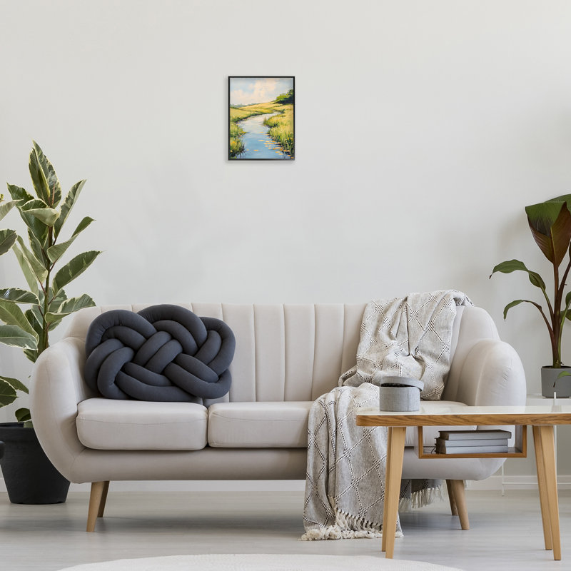 «Quiet Creek Landscape», estampe numérique par Franklyn Gregory, H 20 po x l 16 po, Giclée encadrée noir minuit