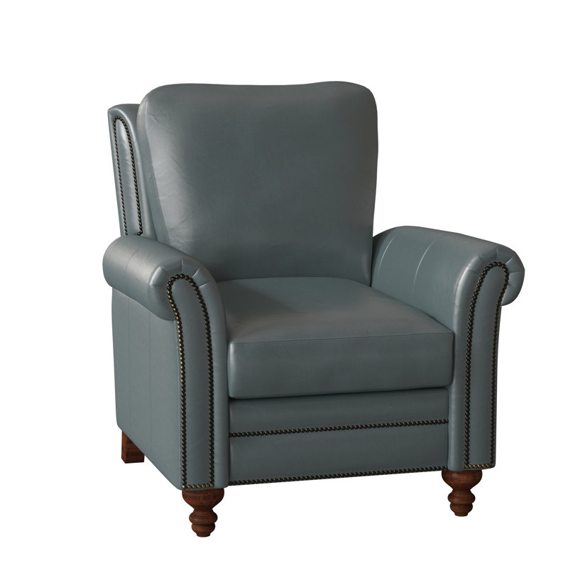 Richardson Recliner, Natural, Mahogany, Outsider Raven Genuine Leather