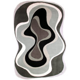 Karim Rashid - 'Abstract 003 Gray' Rug 6' X 9'