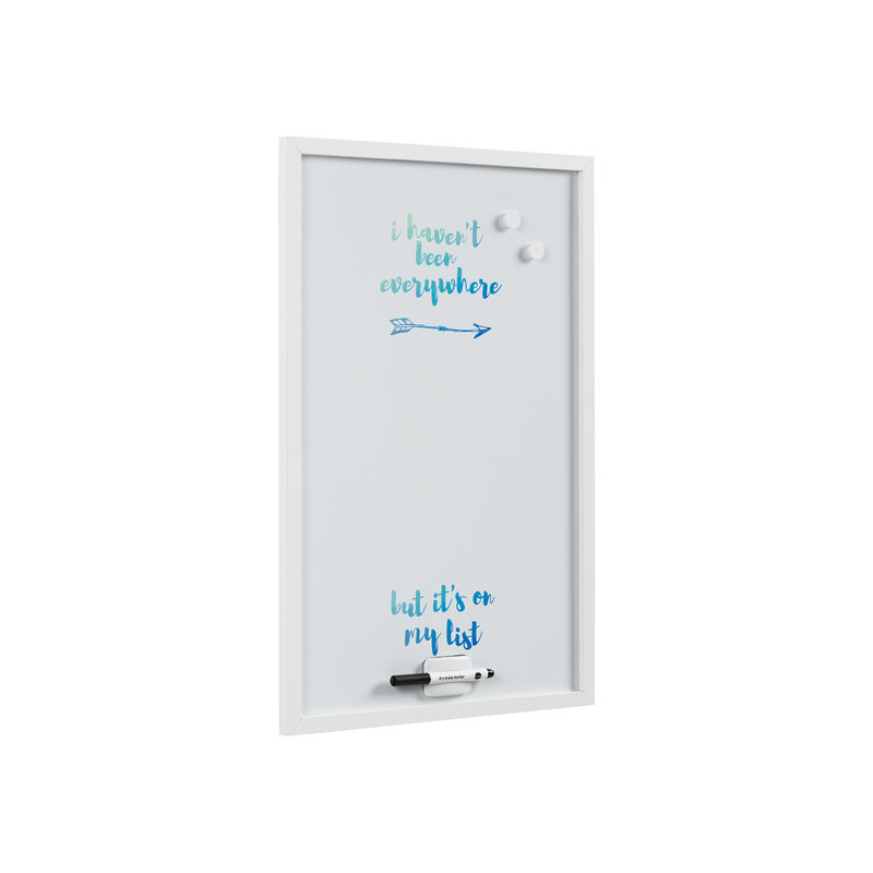 Tableau blanc magnétique personnel effaçable à sec "I Hav Rang, But It's On My List" MasterVision, 16 po x 24 po, cadre en bois blanc