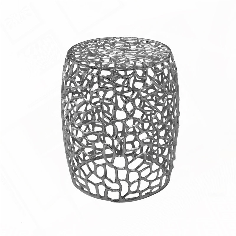 Table de bout d'extérieur en aluminium, Nickel argenté