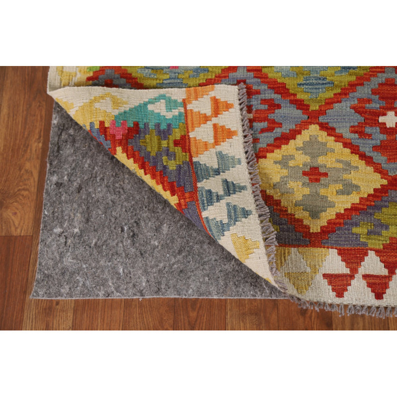 Tapis décoratif réversible en laine kilim oriental 4 x 6