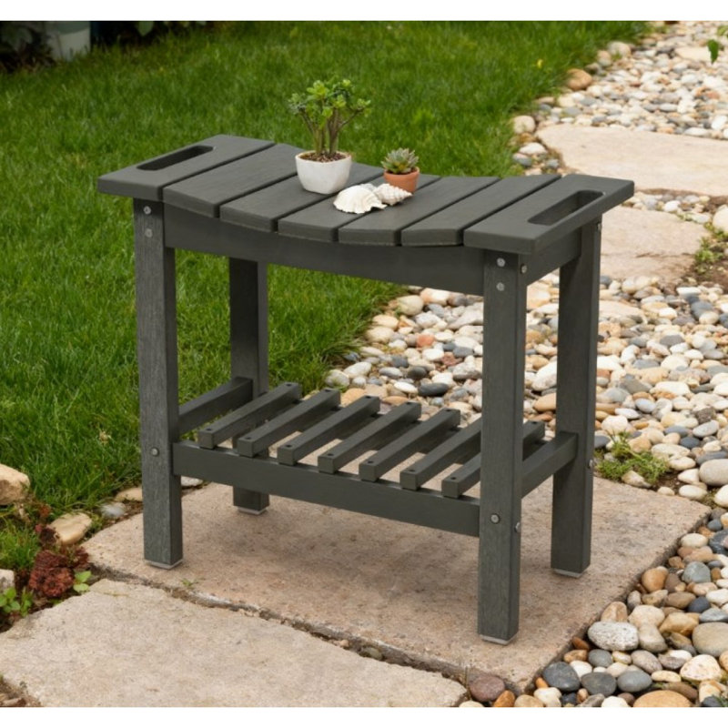 Banc de rangement - Banc intérieur / extérieur imperméable avec coussinets antidérapants, poignée et tablettes doubles, capacité de 265 lb (facile à assembler)