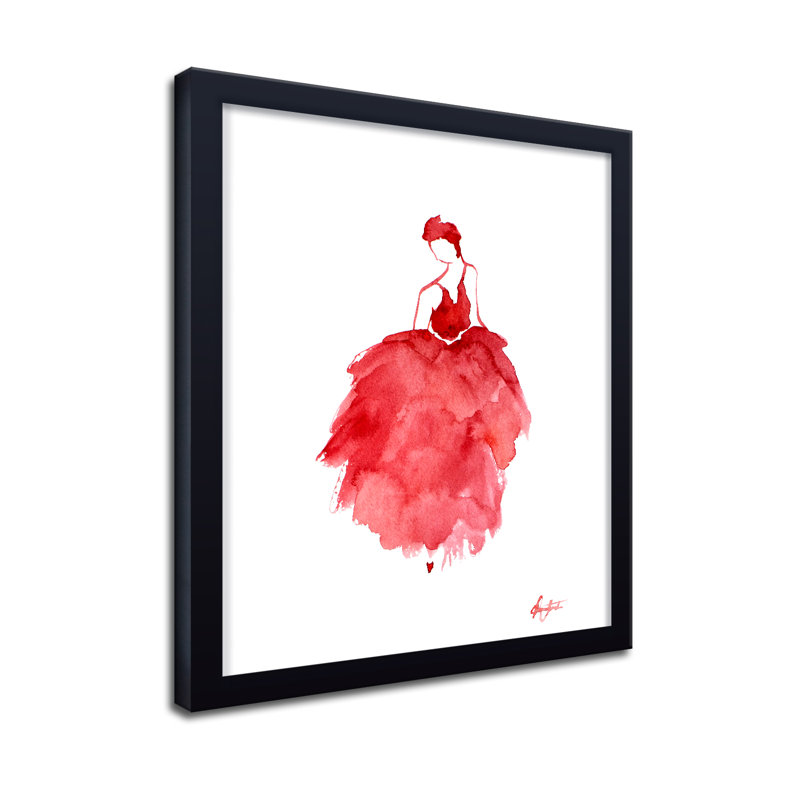 'Prima Ballerina' Framed Print Wall Art, 30" H x 24" W x 1.125" D, Framed Print, Black