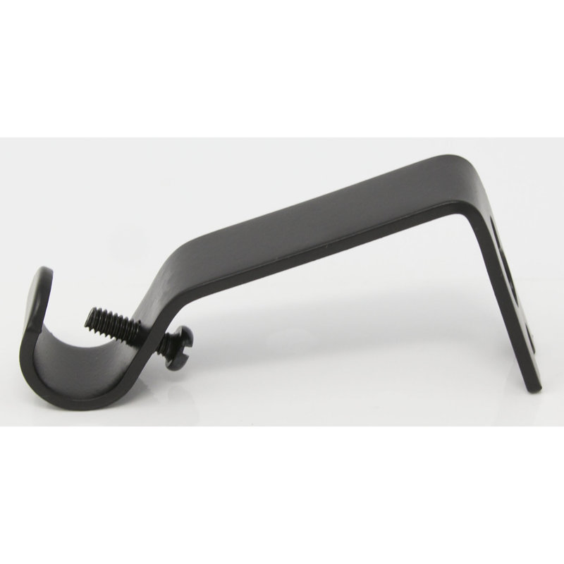 Support de rideau non réglable Peterkin, Noir, H 3 po x l 1,375 po x P 1 po