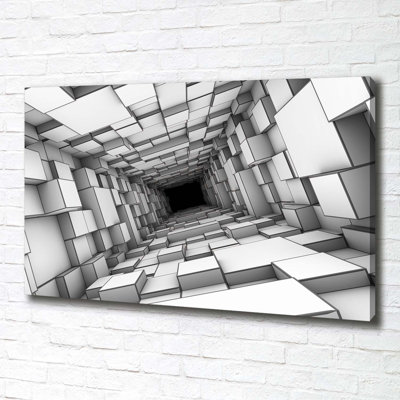 Tunnel With Cubes - Wrapped Canvas Print