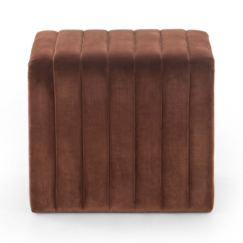 Brandt Upholstered Ottoman, Surrey Auburn Velvet