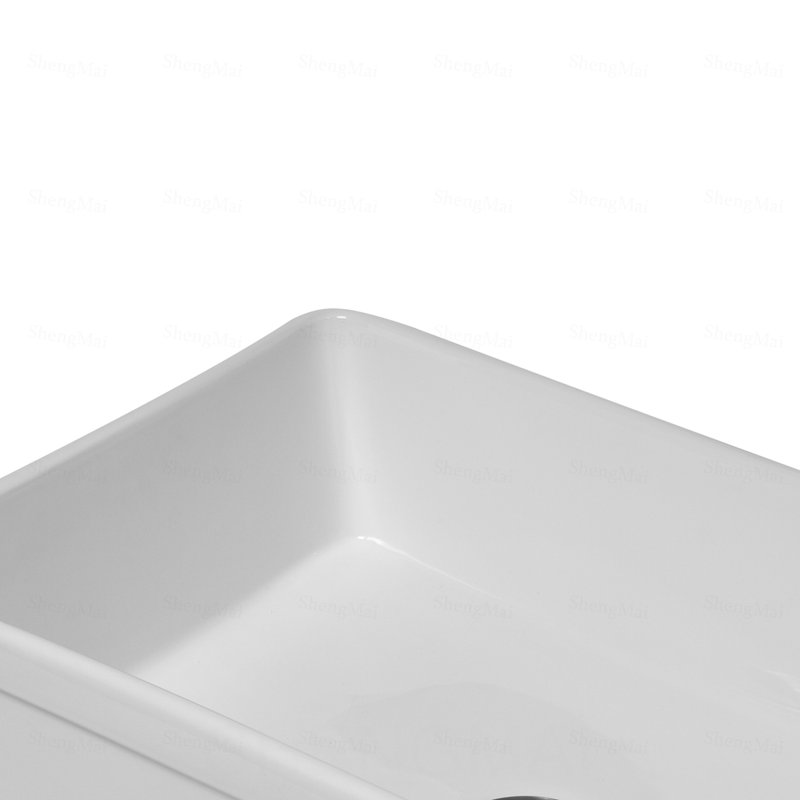 Évier de cuisine blanc en évier de cuisine 30 po x 20 po x 10 po à tablier frontal en porcelaine blanche réversible